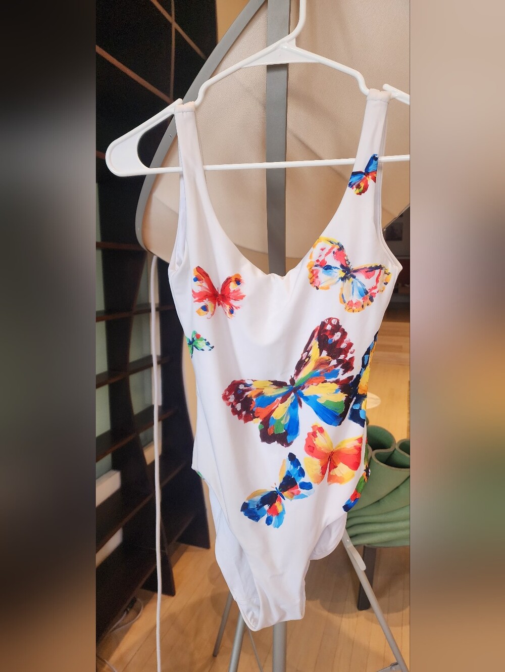 Onia Kelly White One-Piece Swimsuit with Multicolor Butterfly Print Size S - Picture 4 of 11